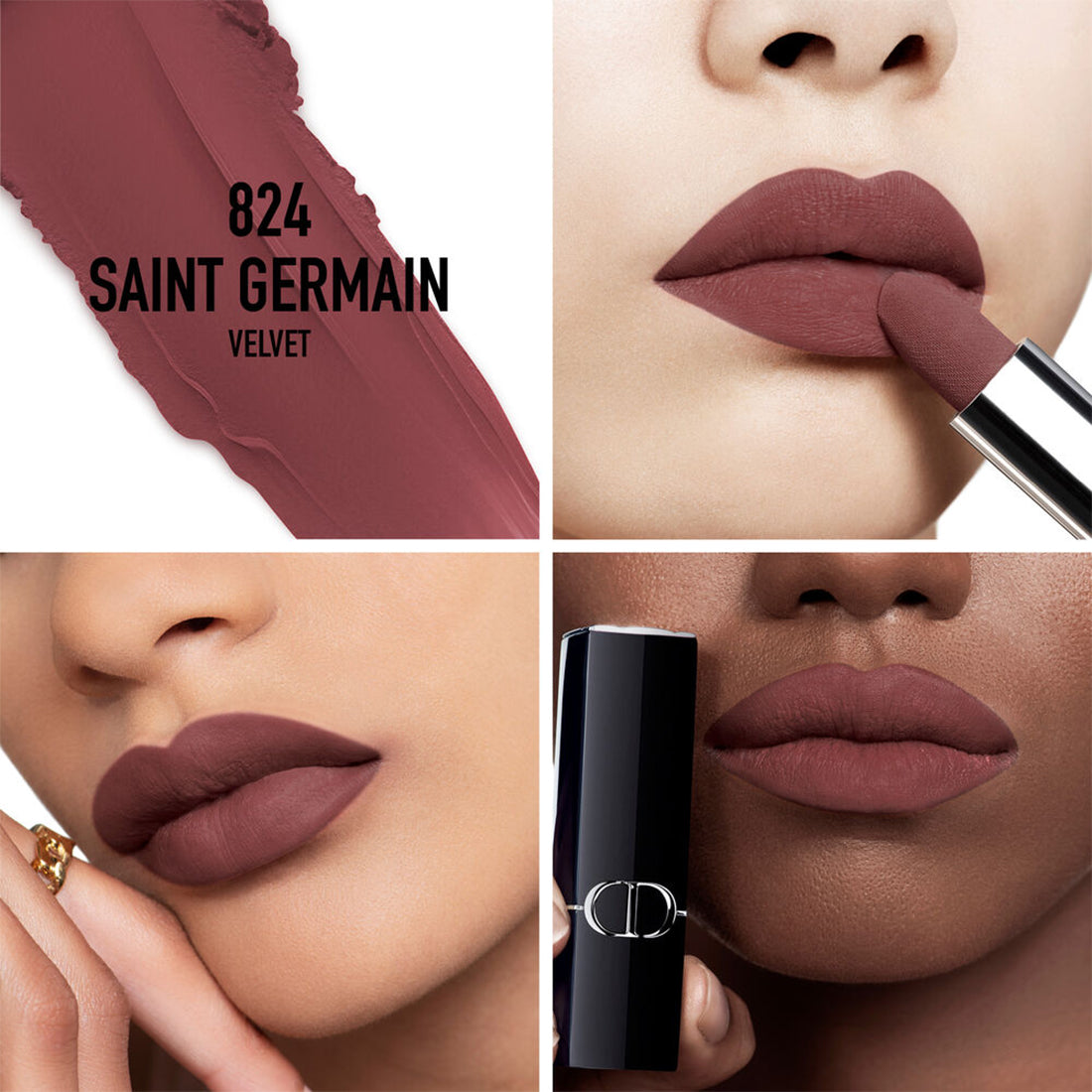Rouge Dior Rossetto comfort e lunga tenuta finish Velvet 824 Saint Germain_CDC035600824_Dior-2