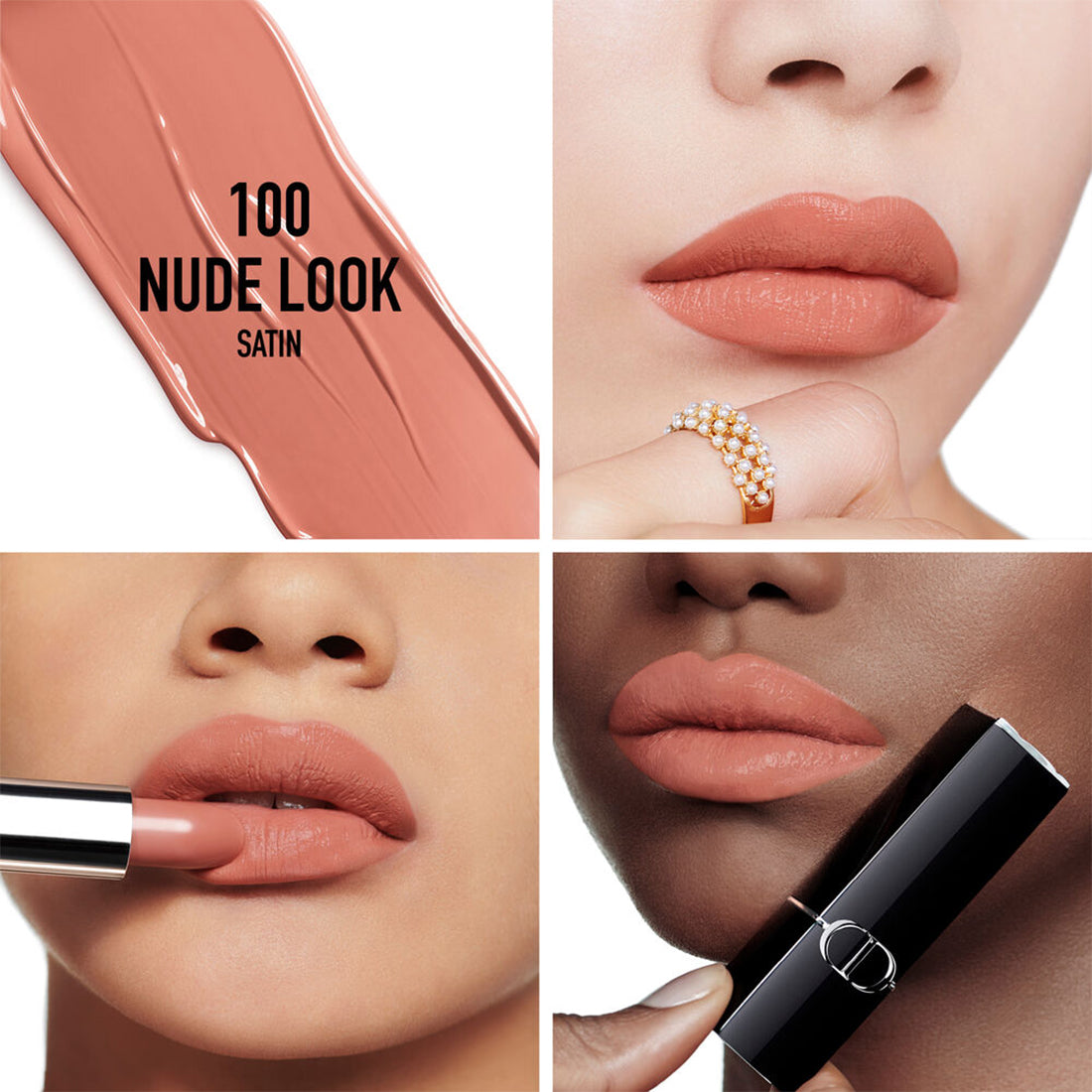 Rouge Dior Rossetto comfort e lunga tenuta satin 100 Nude Look_CDC035500100_Dior-2