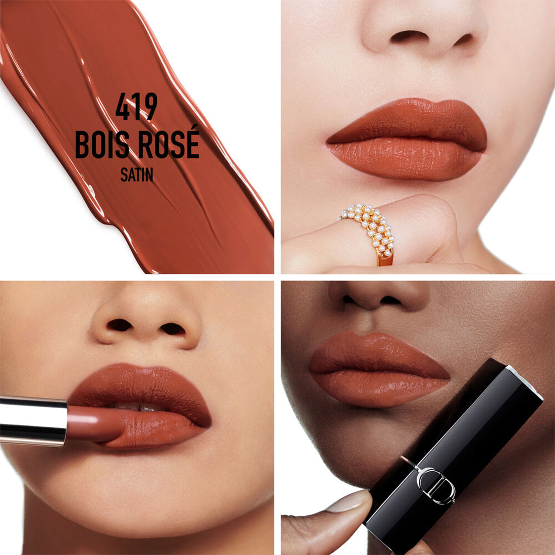 Rouge Dior Rossetto comfort e lunga tenuta satin 419 Bois Rose_CDC035500419_Dior-2