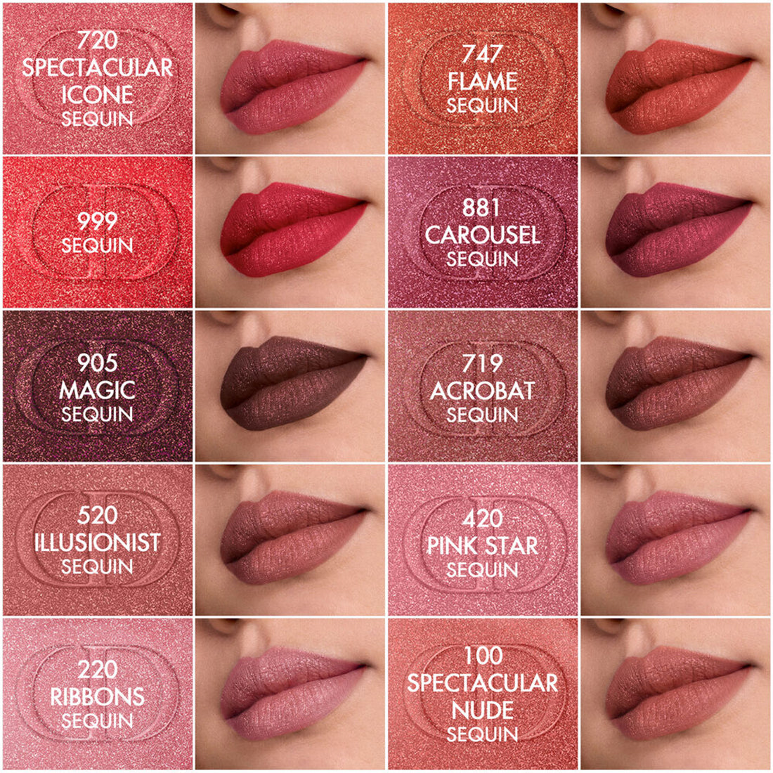 Rouge Dior Sequin Liquid Duo – edizione limitata Duo rossetto e gloss con finish glitterato o brillante 720 Spectacular Icone_CDE000000963_Dior-3