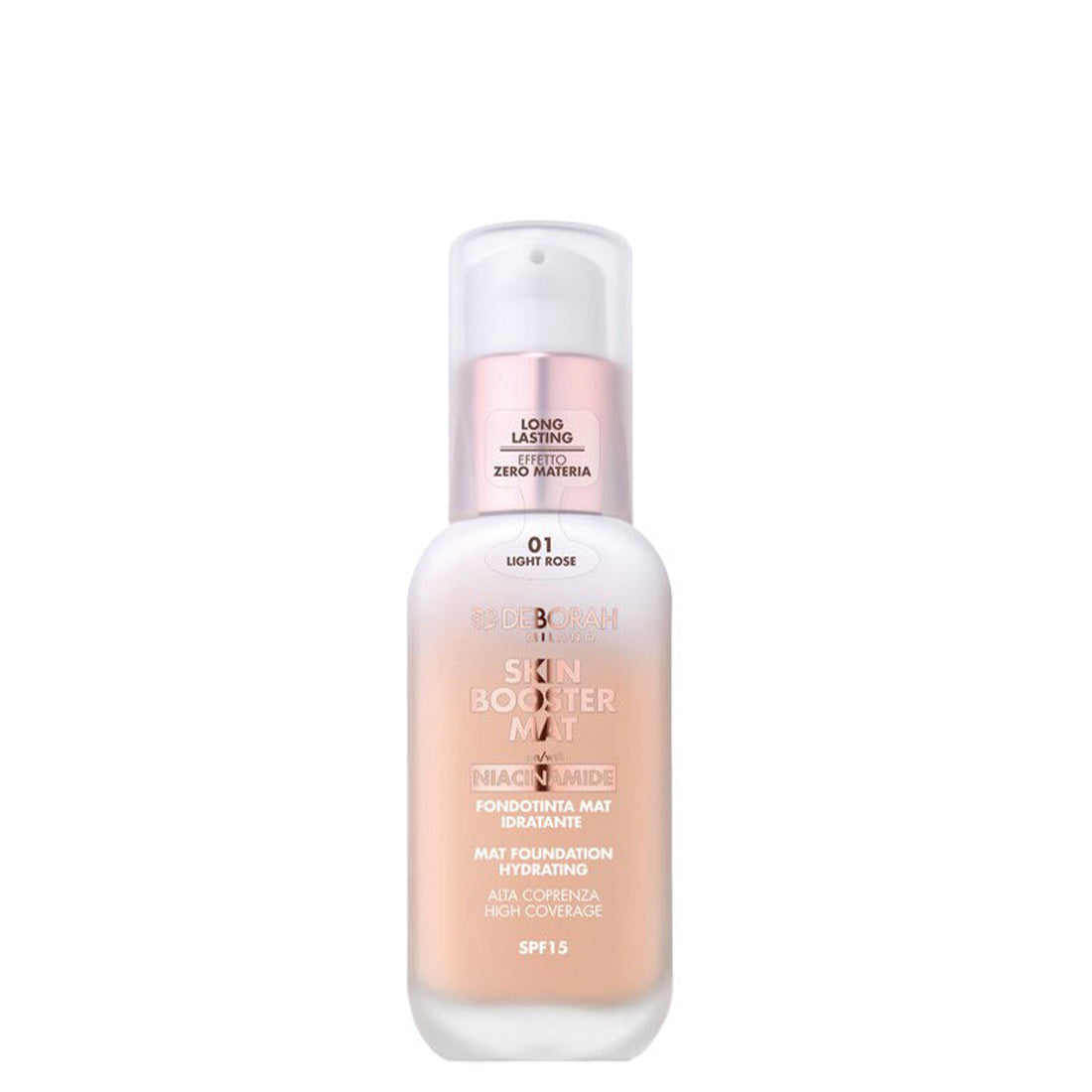 Skin Booster Mat Fondotint Mat Idratante 01 Light Rose_DEB018924_Deborah