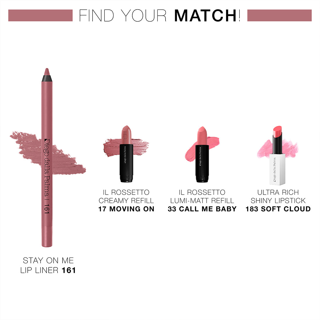 Stay On Me Lip Liner Matita Labbra Lunga Tenuta Waterproof 161 Nude Rose_DDP113161_Diego Dalla Palma-3