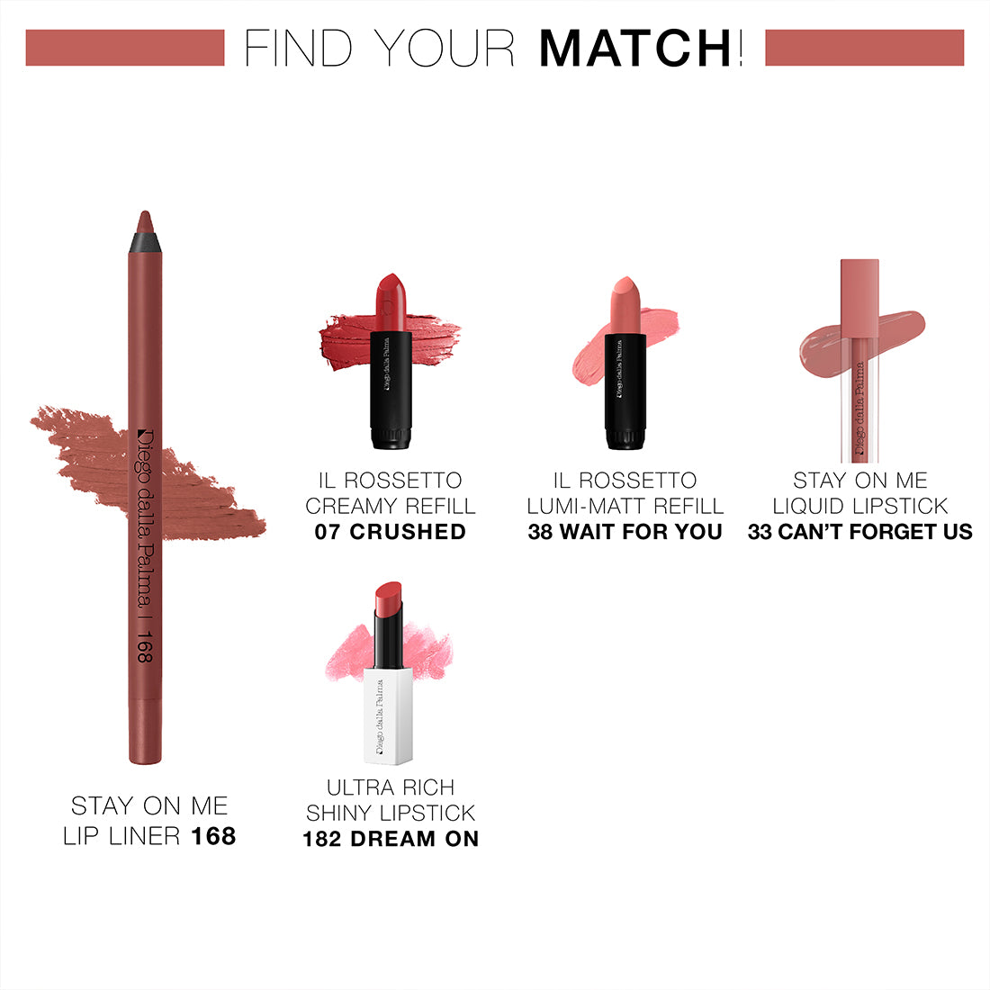 Stay On Me Lip Liner Matita Labbra Lunga Tenuta Waterproof 168 Terracotta_DDP113168_Diego Dalla Palma-3