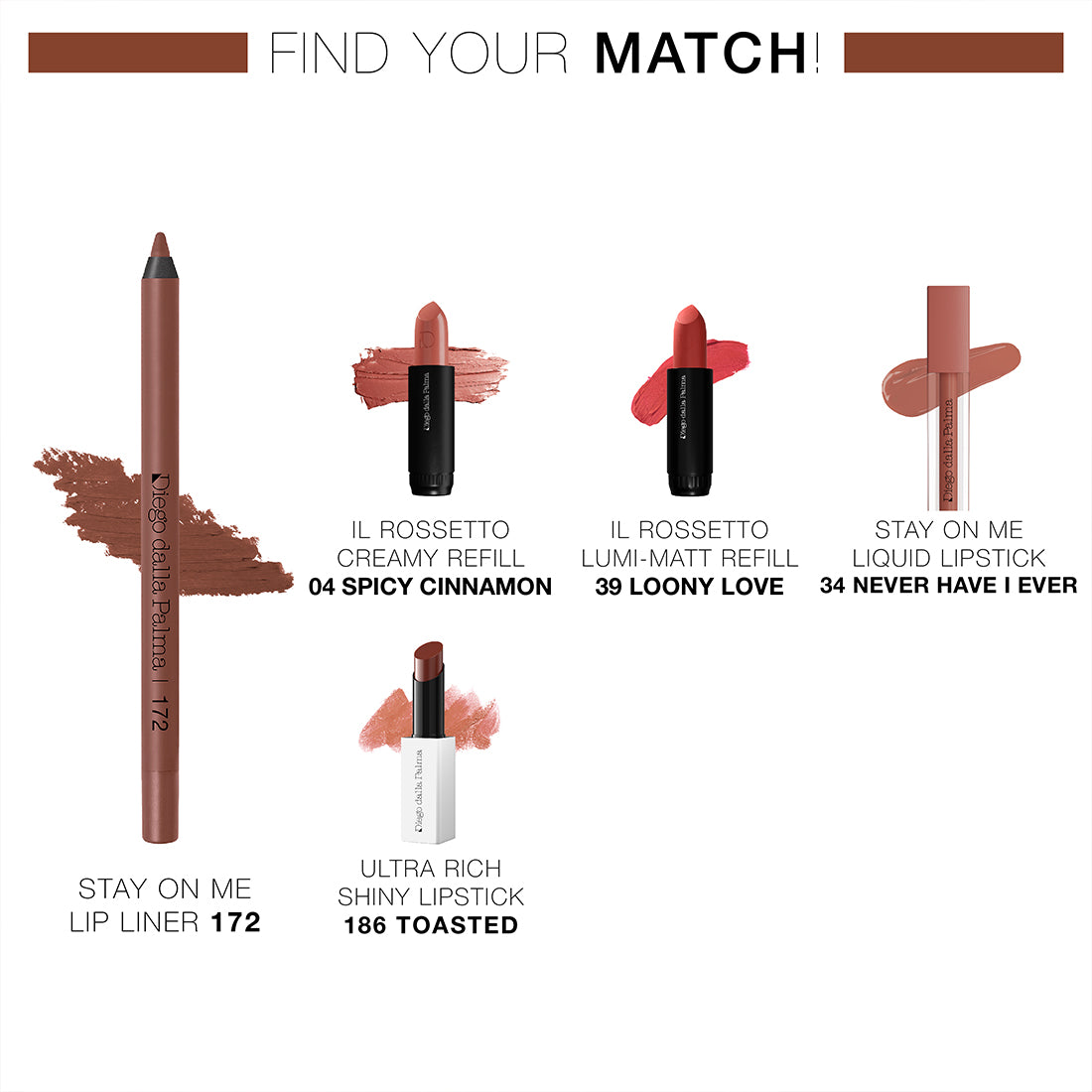 Stay On Me Lip Liner Matita Labbra Lunga Tenuta Waterproof 172 Martora_DDP113172_Diego Dalla Palma-3