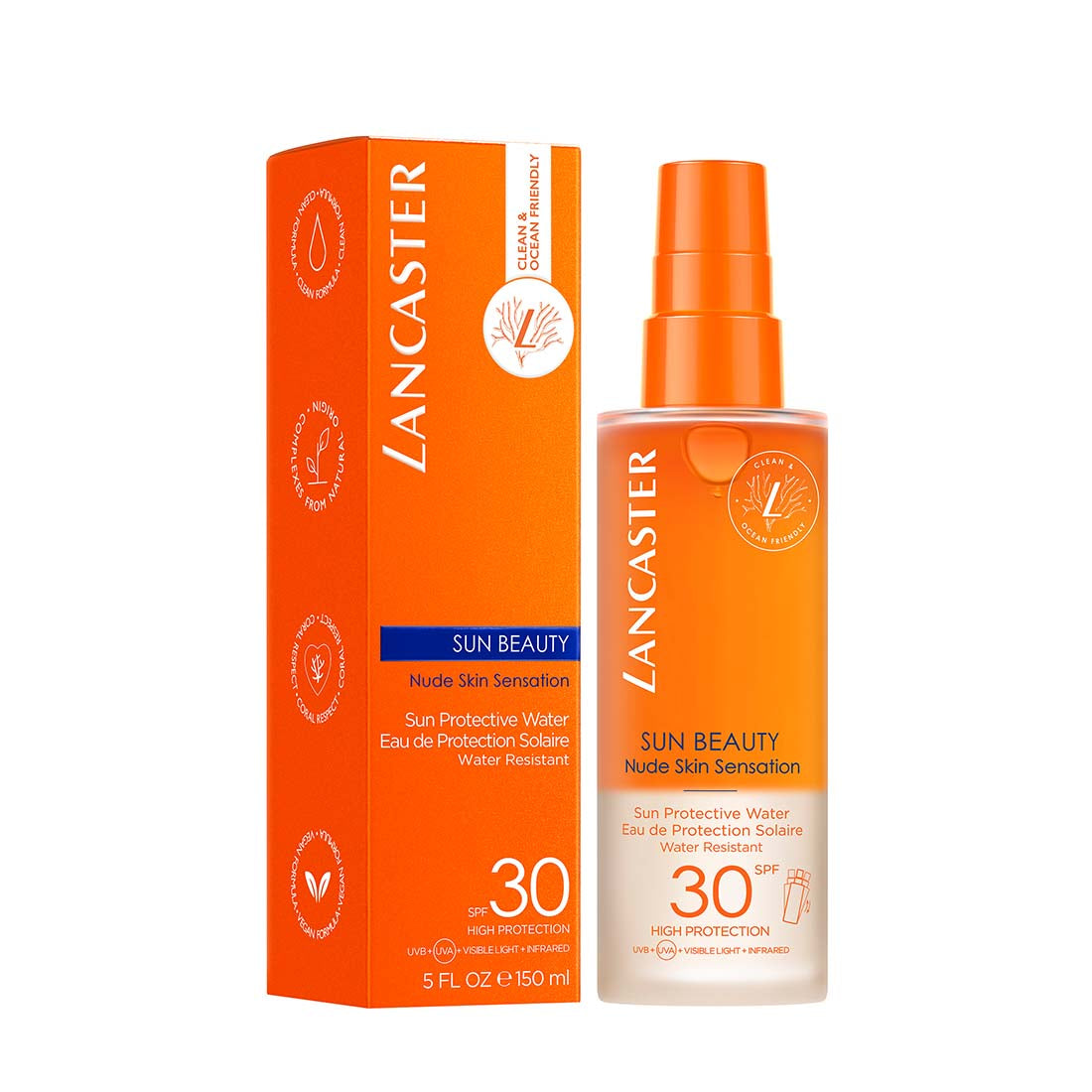 Sun Beauty Nude Skin Sensation Sun Protective Water Acqua Protettiva Solare Corpo SPF 30 150 ML_LAN40440054000_Lancaster-2