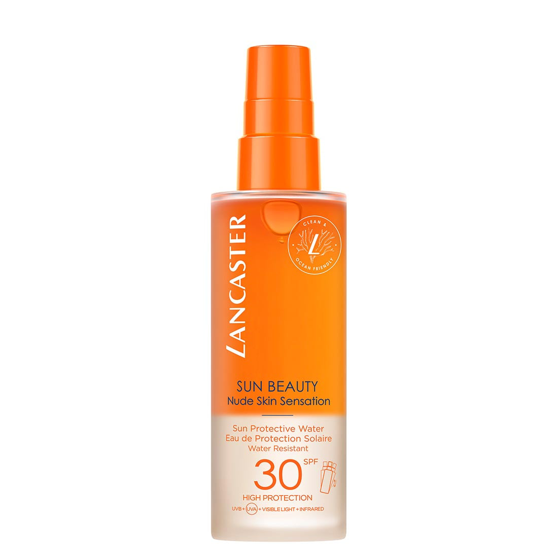 Sun Beauty Nude Skin Sensation Sun Protective Water Acqua Protettiva Solare Corpo SPF 30 150 ML_LAN40440054000_Lancaster